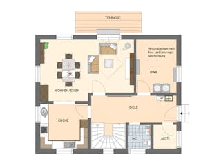 Fertighaus UNO 2.0 201 A S180 von FingerHaus Schlüsselfertig ab 335197€, Satteldach-Klassiker Grundriss 1