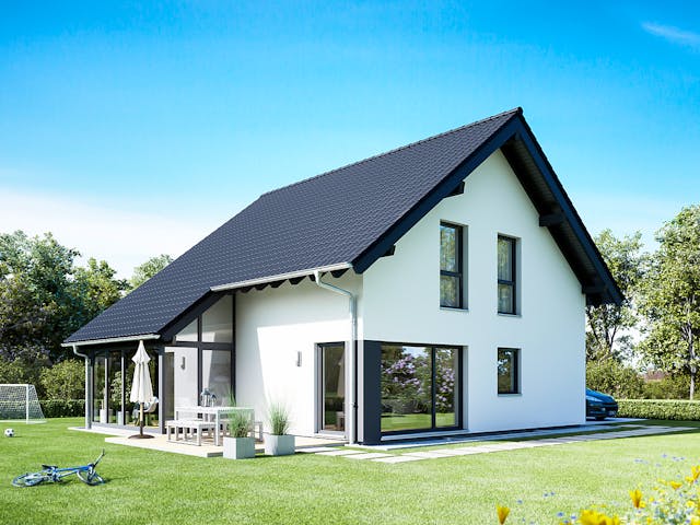 Fertighaus VIO 200 S130 WG von FingerHaus Schlüsselfertig ab 344710€, Satteldach-Klassiker Außenansicht 1