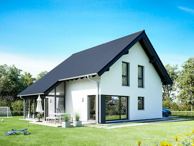 Fertighaus VIO 200 S130 WG von FingerHaus Schlüsselfertig ab 368034€, Satteldach-Klassiker Außenansicht 1