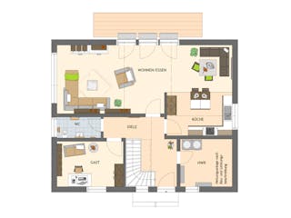 Fertighaus VIO 420 S130 qg1 von FingerHaus Schlüsselfertig ab 409713€, Satteldach-Klassiker Grundriss 1