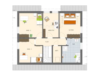 Fertighaus VIO 420 S130 qg1 von FingerHaus Schlüsselfertig ab 409713€, Satteldach-Klassiker Grundriss 2