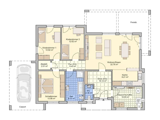 Fertighaus Karismo von Fingerhut Haus Schlüsselfertig ab 404964€, Bungalow Grundriss 1