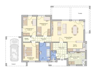 Fertighaus Karismo von Fingerhut Haus Schlüsselfertig ab 404964€, Bungalow Grundriss 1