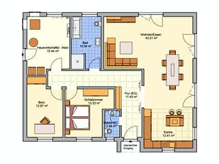 Fertighaus Carpe von Fingerhut Haus Schlüsselfertig ab 397269€, Bungalow Grundriss 1