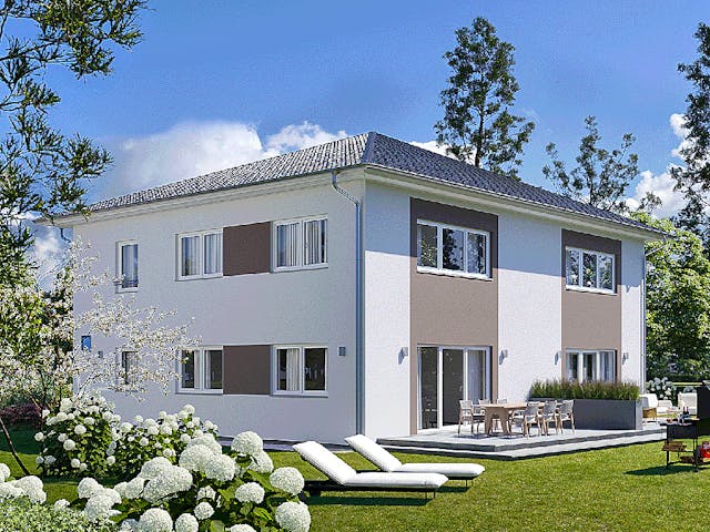 Fertighaus Duett 125 von Fingerhut Haus Schlüsselfertig ab 389209€, Stadtvilla Außenansicht 1