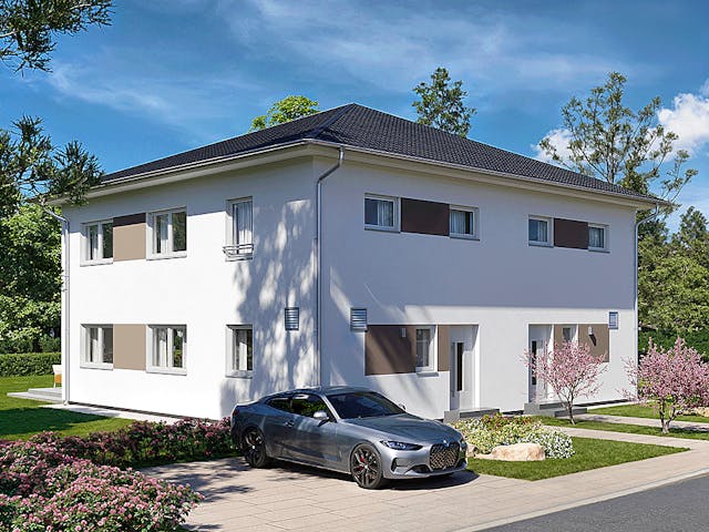 Fertighaus Duett 125 von Fingerhut Haus Schlüsselfertig ab 389209€, Stadtvilla Außenansicht 2