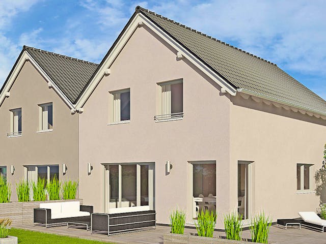 Fertighaus Duett 128 von Fingerhut Haus Schlüsselfertig ab 385280€, Satteldach-Klassiker Außenansicht 1 Fertighaus Duett 128 von Fingerhut Haus Schlüsselfertig ab 385280€, Satteldach-Klassiker Außenansicht 1