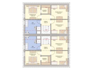 Fertighaus Duett 128 von Fingerhut Haus Schlüsselfertig ab 385280€, Satteldach-Klassiker Grundriss 2