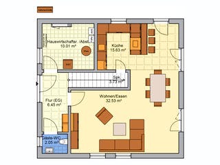 Fertighaus Filino von Fingerhut Haus, Satteldach-Klassiker Grundriss 1