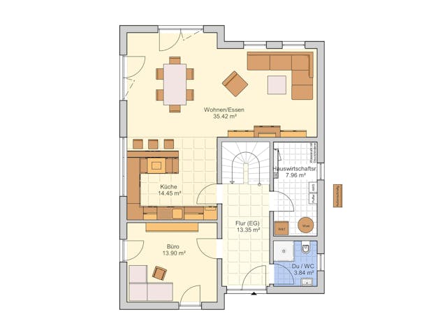 Fertighaus Granda von Fingerhut Haus Schlüsselfertig ab 474400€, Pultdachhaus Grundriss 1