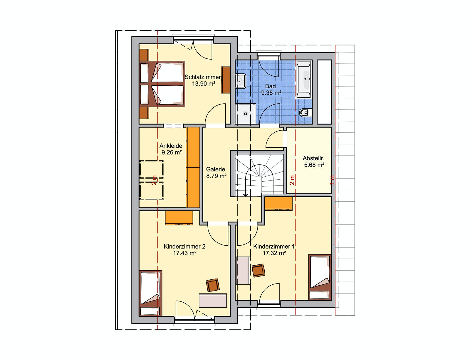 Fertighaus Granda von FINGERHUT-HAUS Schlüsselfertig ab 473876€, Pultdachhaus Grundriss 2