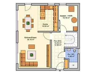 Fertighaus Juna von Fingerhut Haus Schlüsselfertig ab 430913€, Satteldach-Klassiker Grundriss 1
