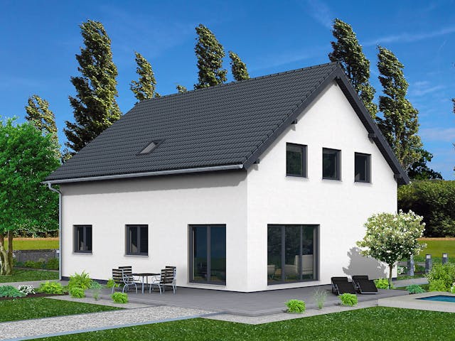 Fertighaus Junto 175 von Fingerhut Haus Schlüsselfertig ab 543590€, Satteldach-Klassiker Außenansicht 1