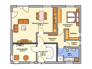 Fertighaus Junto 175 von Fingerhut Haus Schlüsselfertig ab 543590€, Satteldach-Klassiker Grundriss 1