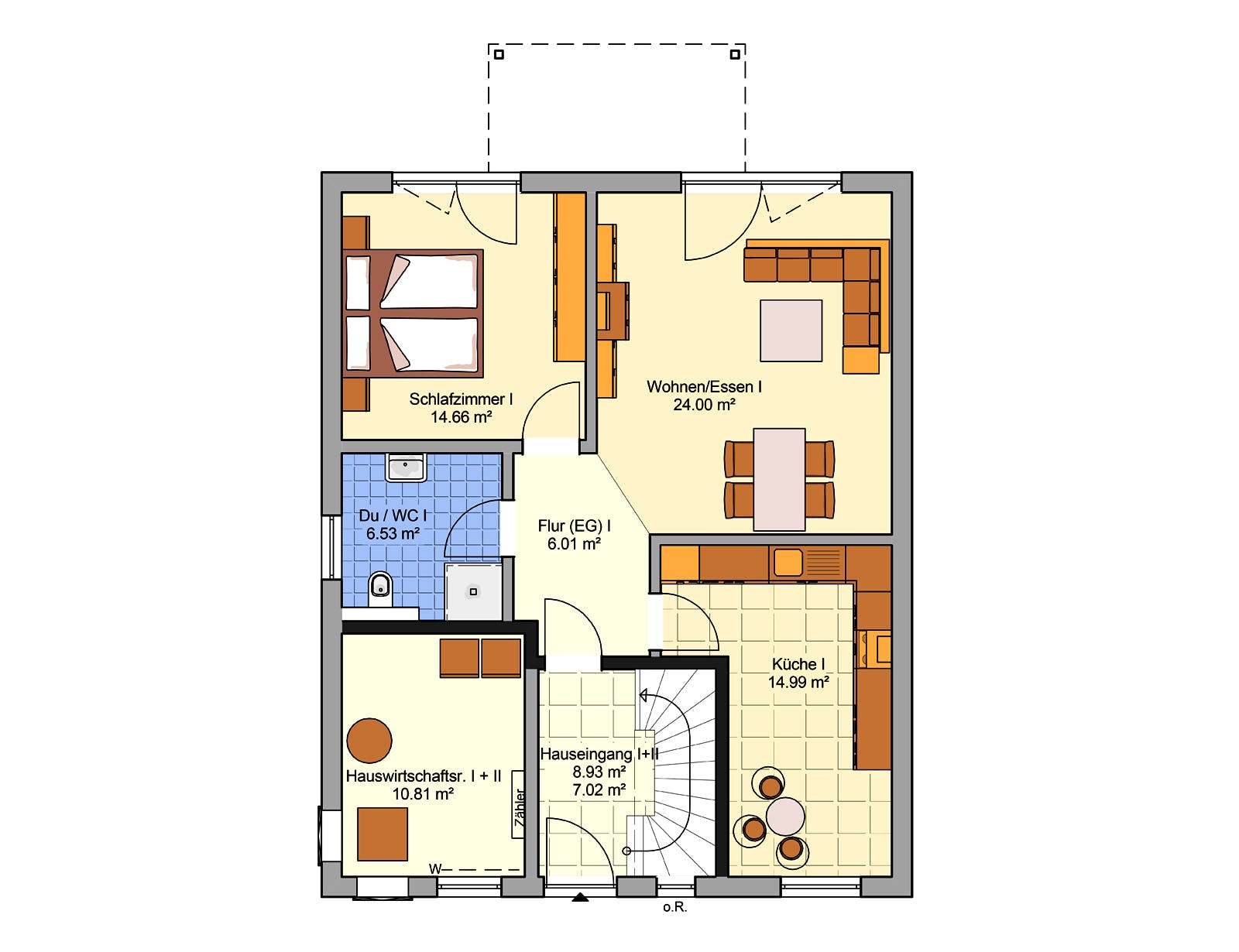Fertighaus Komforta von FINGERHUT-HAUS Schlüsselfertig ab 485704€, Stadtvilla Grundriss 1