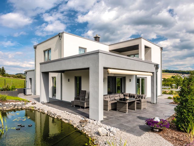 Fertighaus Lageto von Fingerhut Haus Schlüsselfertig ab 684475€, Cubushaus Außenansicht 1 Fertighaus Lageto von Fingerhut Haus Schlüsselfertig ab 684475€, Cubushaus Außenansicht 1