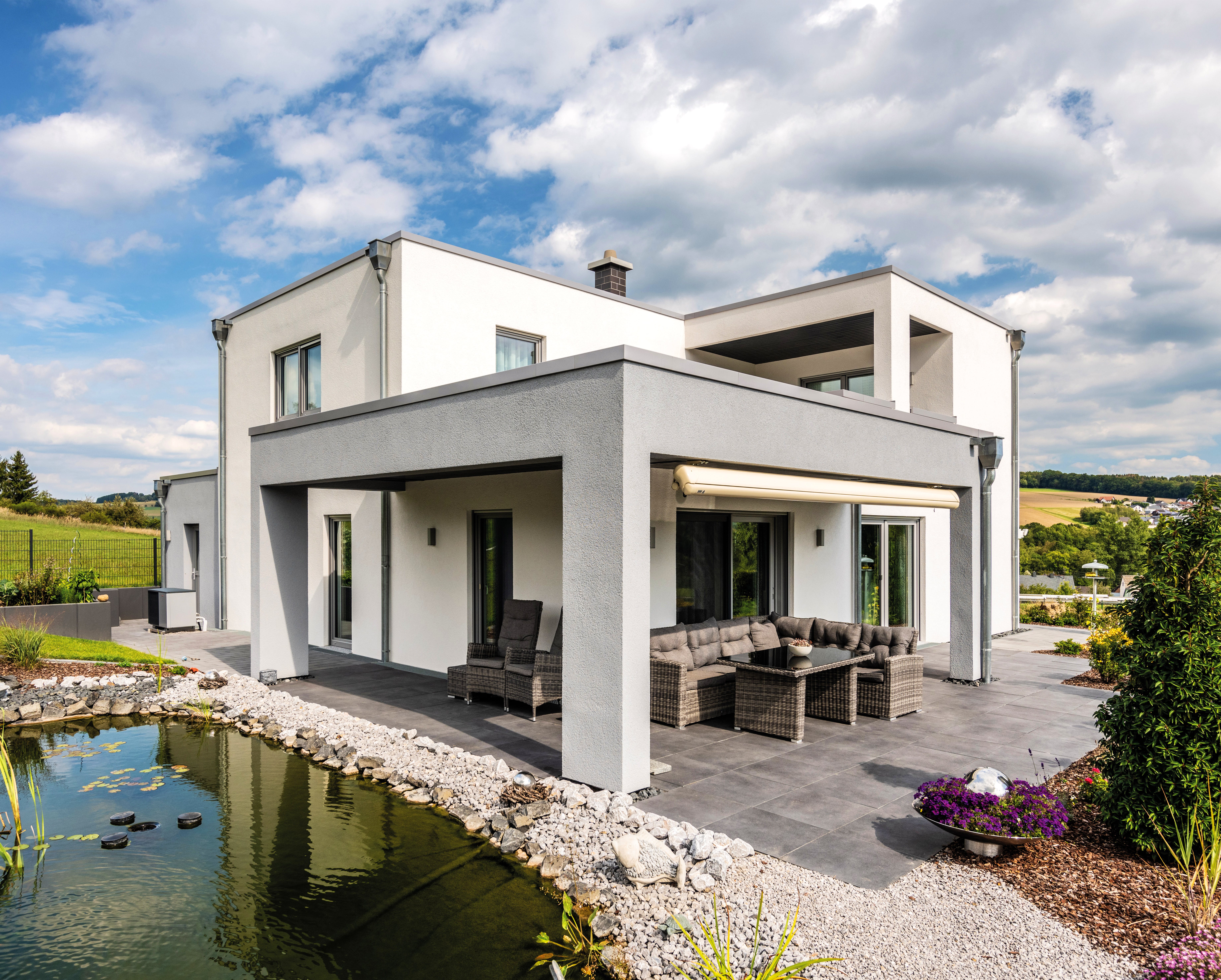 Fertighaus Lageto von FINGERHUT-HAUS Schlüsselfertig ab 691219€, Cubushaus Außenansicht 1
