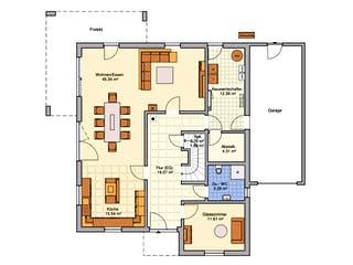 Fertighaus Lageto von Fingerhut Haus Schlüsselfertig ab 684475€, Cubushaus Grundriss 1