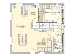 Fertighaus London von Fingerhut Haus Schlüsselfertig ab 407895€, Satteldach-Klassiker Grundriss 1