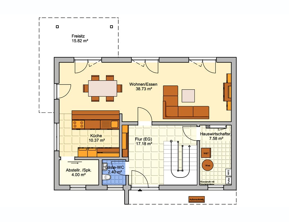 Fertighaus Ludema von FINGERHUT-HAUS, Satteldach-Klassiker Grundriss 1