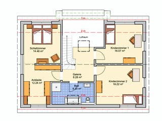Fertighaus Luma von Fingerhut Haus Schlüsselfertig ab 486875€, Satteldach-Klassiker Grundriss 2