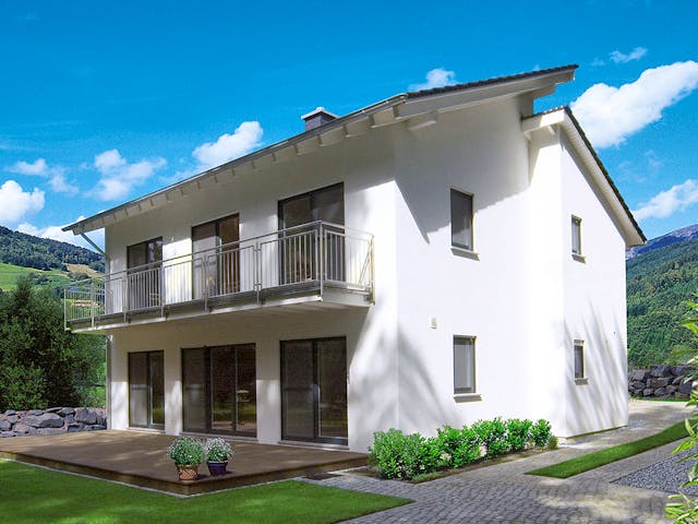 Fertighaus Luxa von Fingerhut Haus Schlüsselfertig ab 532083€, Pultdachhaus Außenansicht 1