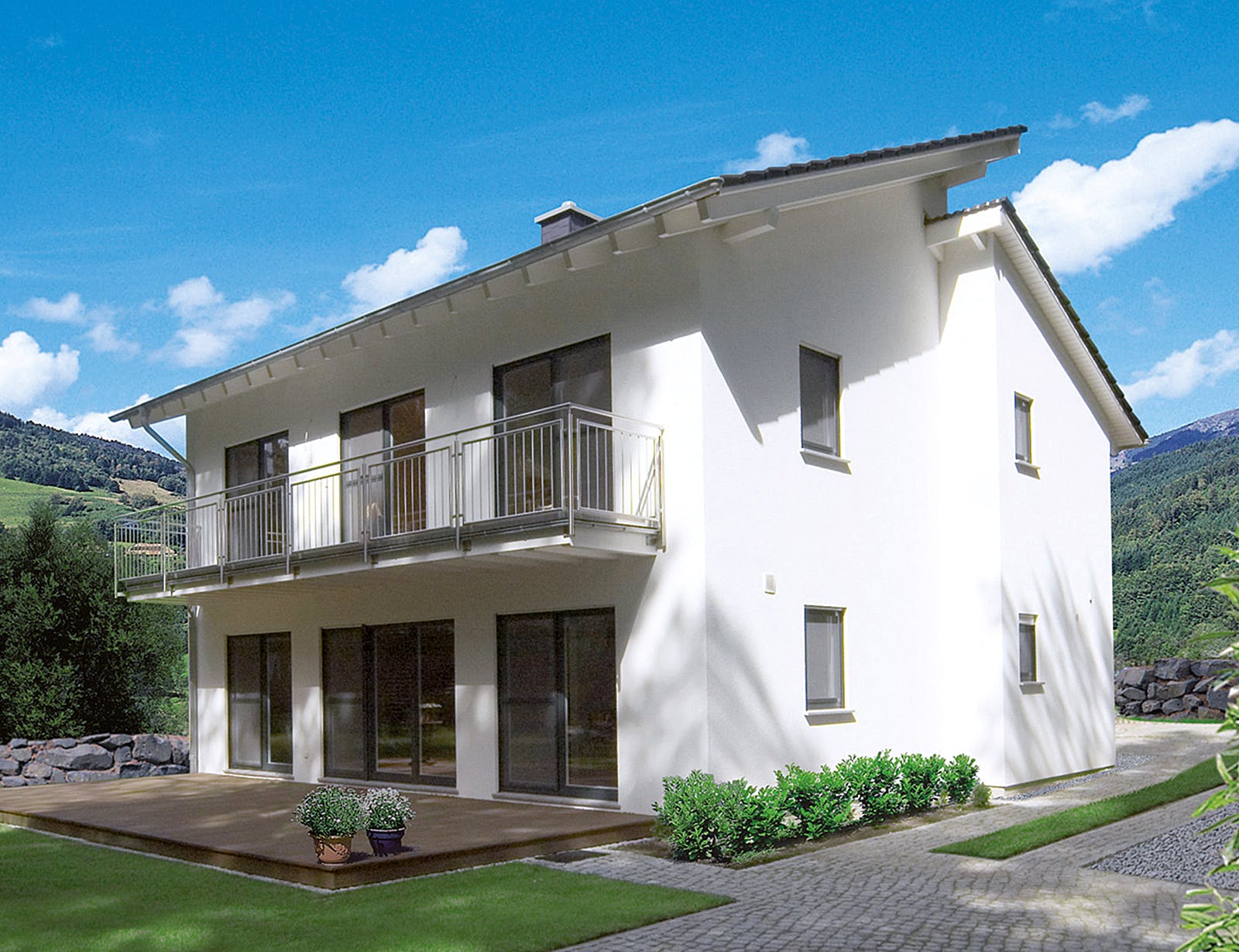 Fertighaus Luxa von FINGERHUT-HAUS Schlüsselfertig ab 538222€, Pultdachhaus Außenansicht 1