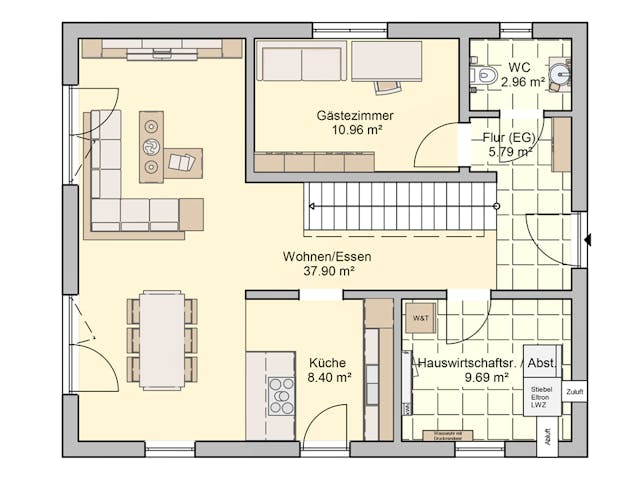 Fertighaus Mainz von Fingerhut Haus Schlüsselfertig ab 427073€, Satteldach-Klassiker Grundriss 1