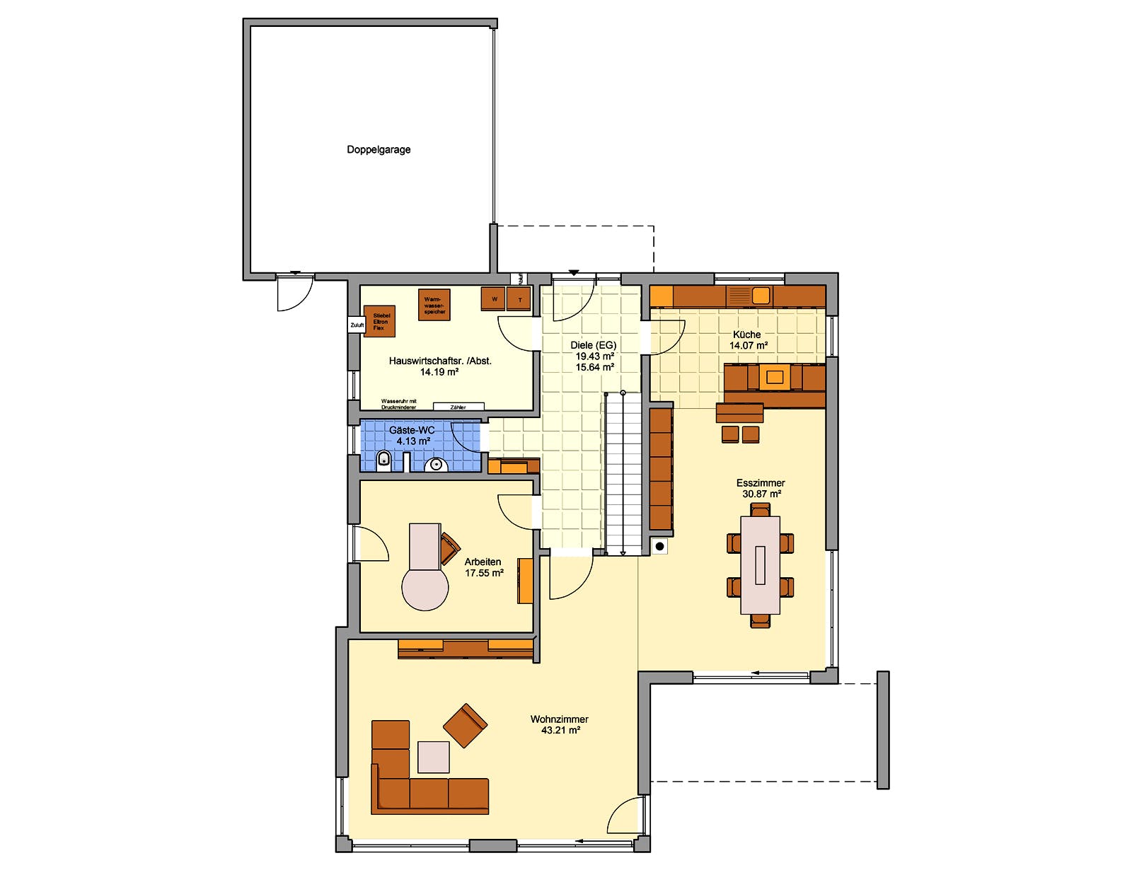 Fertighaus Matene von FINGERHUT-HAUS Schlüsselfertig ab 670046€, Stadtvilla Grundriss 1