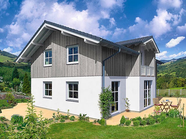 Fertighaus Naturio von Fingerhut Haus Schlüsselfertig ab 422579€, Satteldach-Klassiker Außenansicht 1