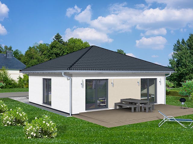 Fertighaus Pico 1 von Fingerhut Haus Schlüsselfertig ab 282934€, Bungalow Außenansicht 1 Fertighaus Pico 1 von Fingerhut Haus Schlüsselfertig ab 282934€, Bungalow Außenansicht 1