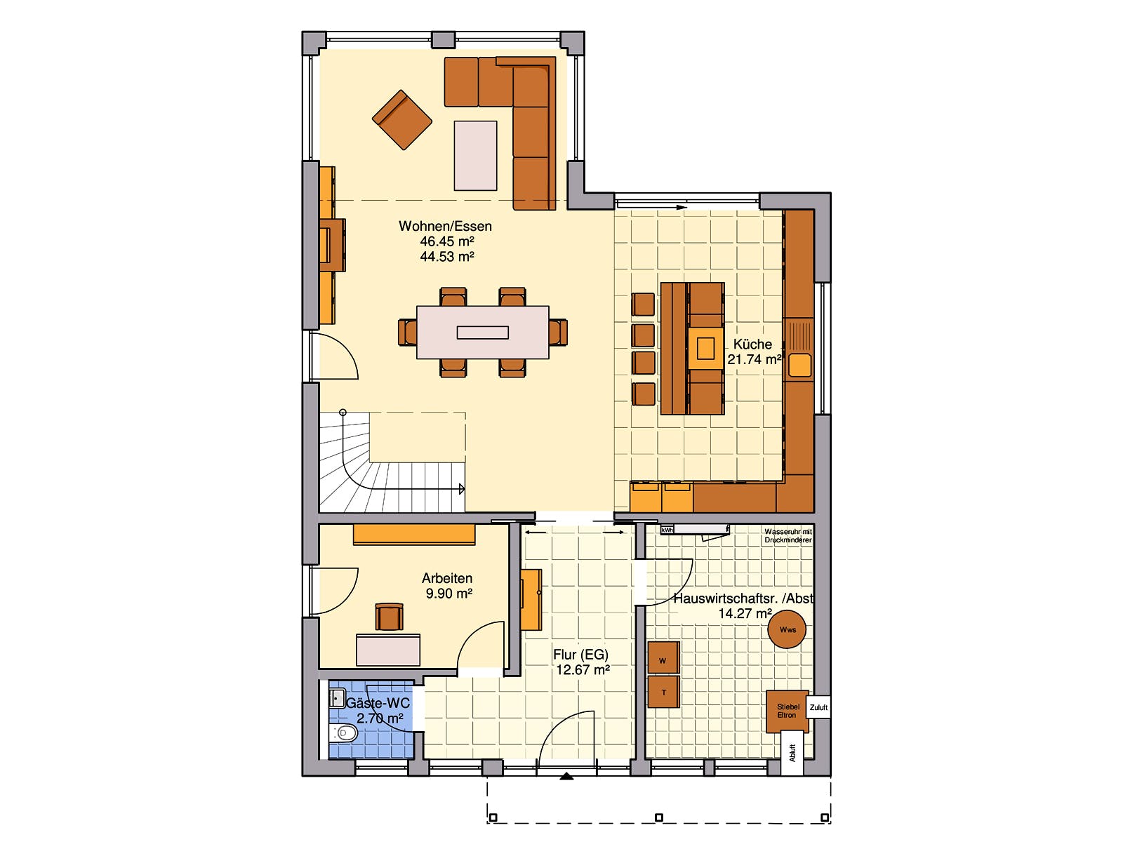 Fertighaus Plata von FINGERHUT-HAUS Schlüsselfertig ab 612753€, Stadtvilla Grundriss 1