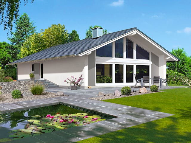 Fertighaus Revas von Fingerhut Haus Schlüsselfertig ab 566514€, Satteldach-Klassiker Außenansicht 1 Fertighaus Revas von Fingerhut Haus Schlüsselfertig ab 566514€, Satteldach-Klassiker Außenansicht 1