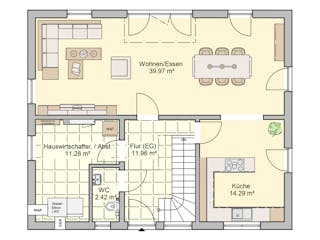Fertighaus Wien von Fingerhut Haus Schlüsselfertig ab 440011€, Satteldach-Klassiker Grundriss 1