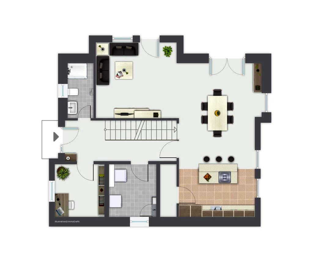 Fertighaus Finkenberg von GUSSEK HAUS Schlüsselfertig ab 519600€, Pultdachhaus Grundriss 1