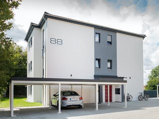 Fertighaus Sechsfamilienhaus 436 von FischerHaus Schlüsselfertig ab 1799041€, Stadtvilla Außenansicht 4