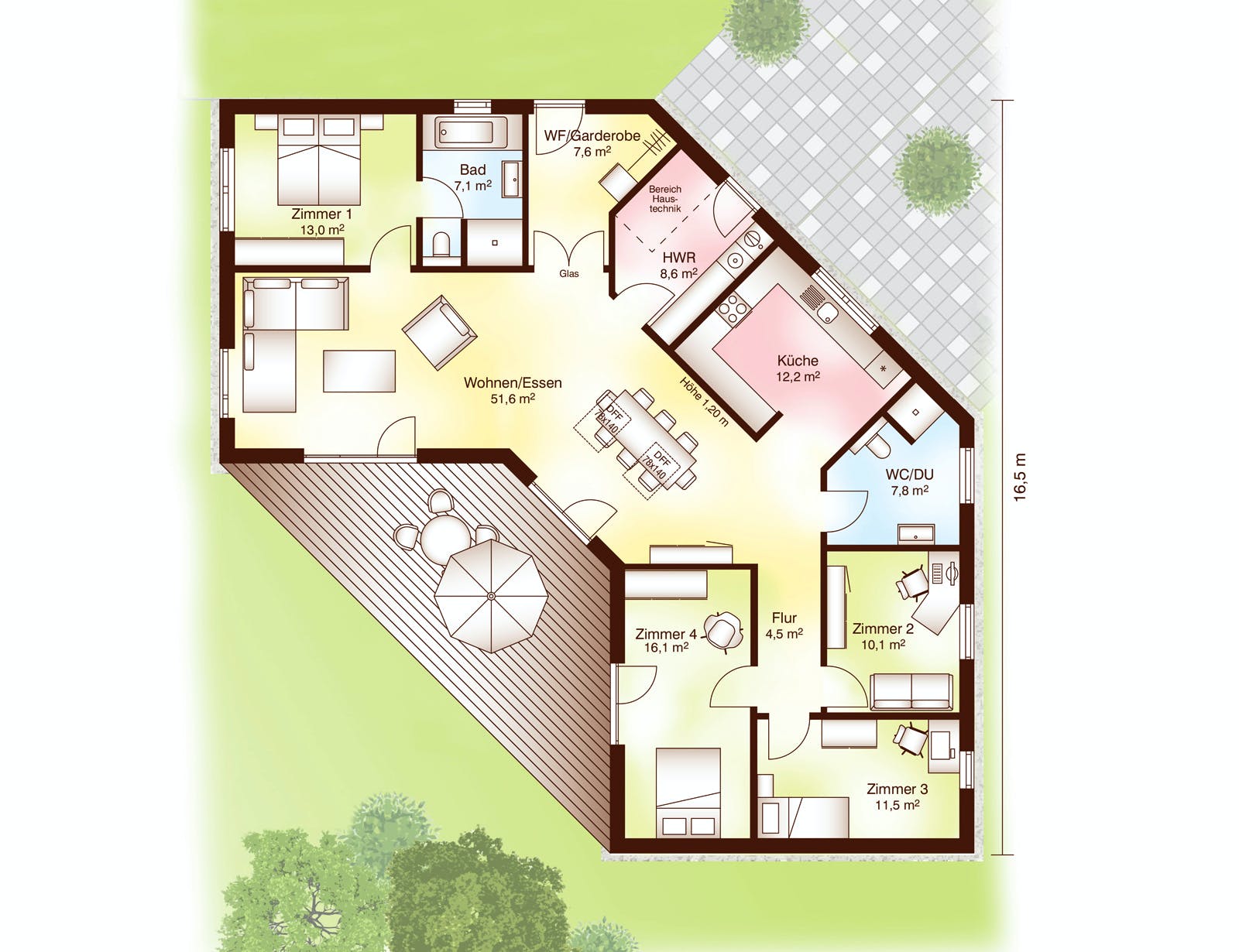 Blockhaus Aarhus von Fjorborg Häuser Ausbauhaus ab 218907€, Blockhaus Grundriss 1