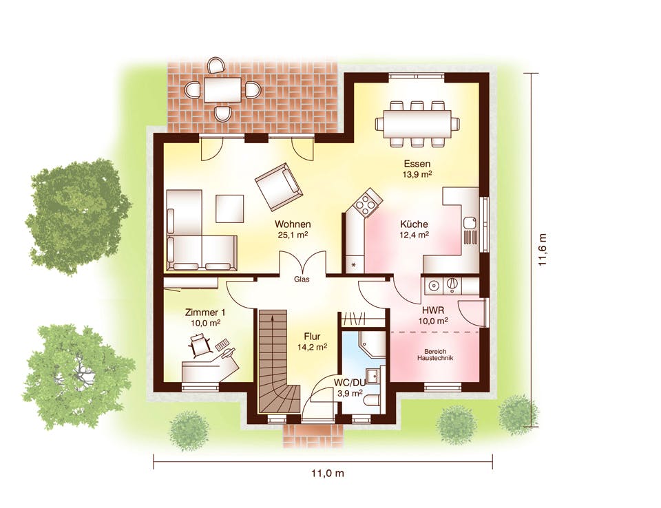 Blockhaus Göteborg von Fjorborg Häuser Ausbauhaus ab 236837€, Blockhaus Grundriss 1