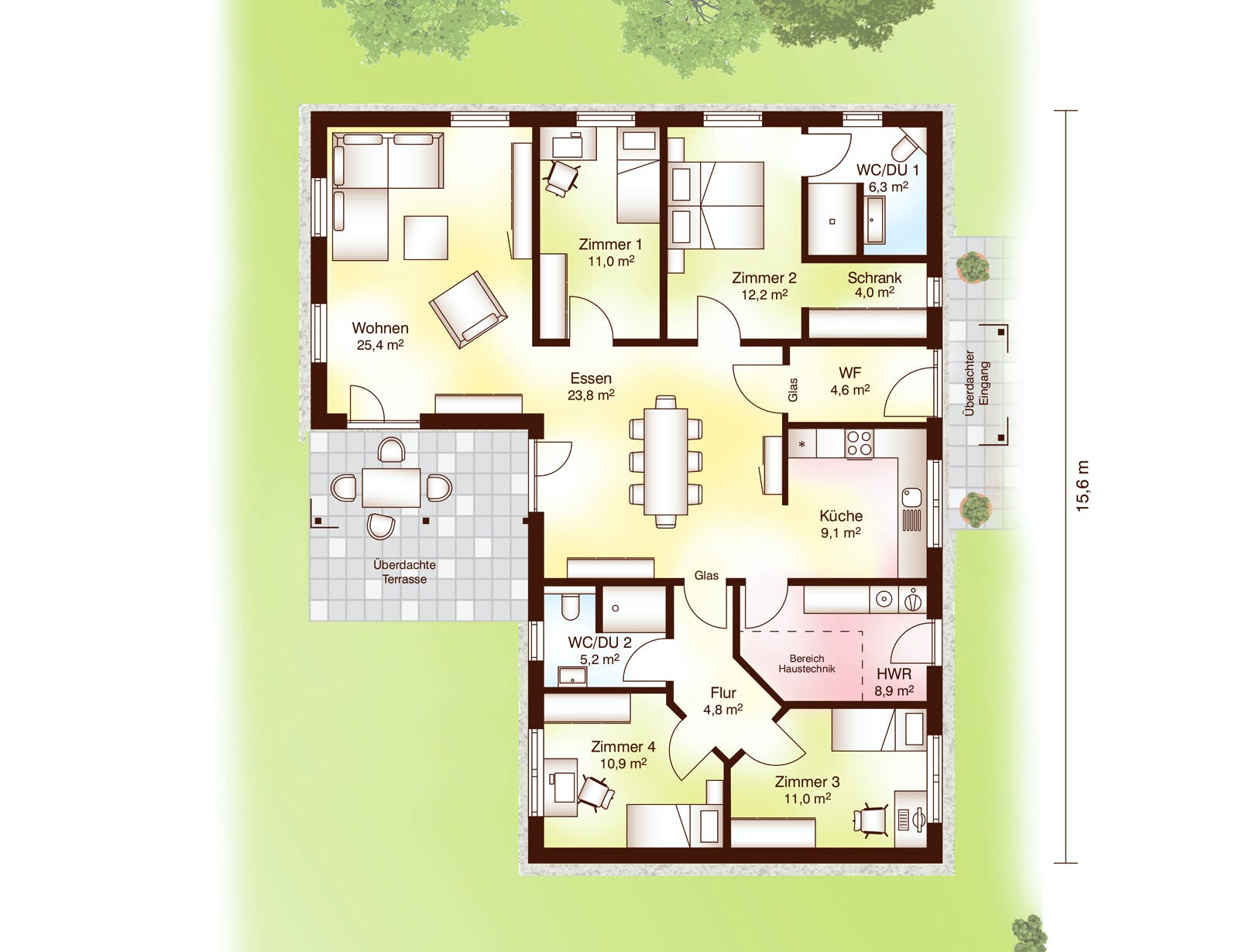 Blockhaus Kalmar von Fjorborg Häuser Ausbauhaus ab 209360€, Blockhaus Grundriss 1