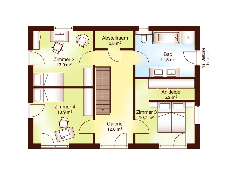 Blockhaus Marstrand von Fjorborg Häuser Ausbauhaus ab 227696€, Blockhaus Grundriss 2