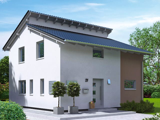 Fertighaus Florenz von Fingerhut Haus Schlüsselfertig ab 398785€, Pultdachhaus Außenansicht 1