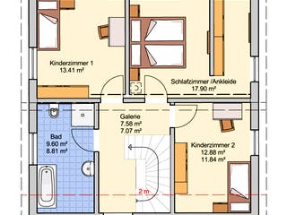 Fertighaus Florenz von Fingerhut Haus Schlüsselfertig ab 398785€, Pultdachhaus Grundriss 2