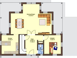 Fertighaus Florenzo - MH Bad Vilbel von Büdenbender Hausbau, Stadtvilla Grundriss 1