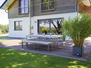 Fertighaus F160 - Faber von Fluck Holzbau Schlüsselfertig ab 480000€, Satteldach-Klassiker Außenansicht 3