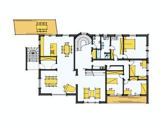 Fertighaus F280 - Mellert von Fluck Holzbau Schlüsselfertig ab 850000€, Blockhaus Grundriss 1