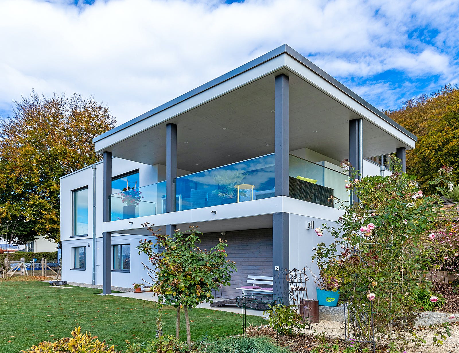 Fertighaus F310 - Jenke von Fluck Holzbau Schlüsselfertig ab 920000€, Cubushaus Außenansicht 1