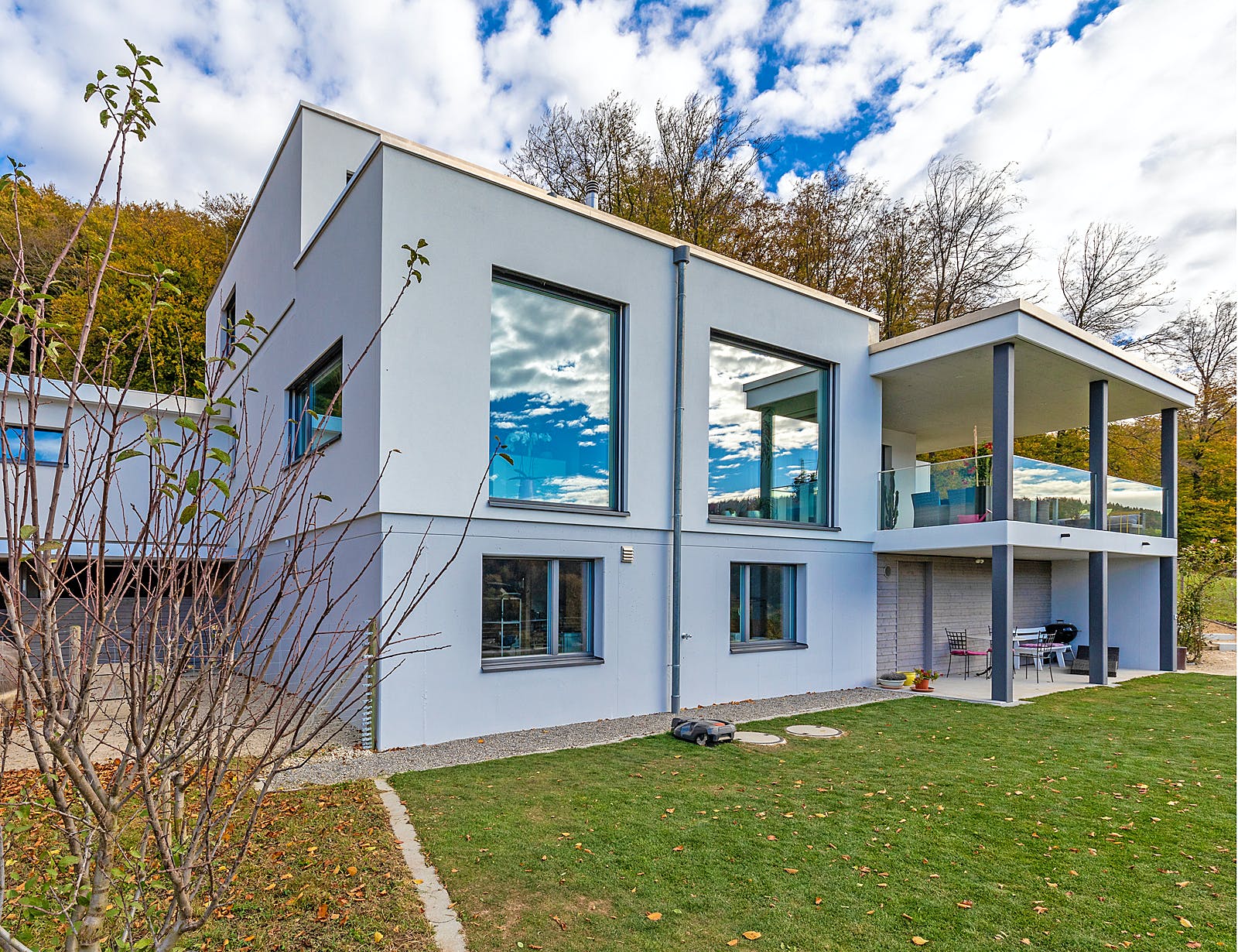 Fertighaus F310 - Jenke von Fluck Holzbau Schlüsselfertig ab 920000€, Cubushaus Außenansicht 3