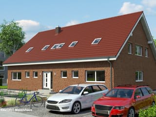 Massivhaus FORMAT 3-304 von FAVORIT Massivhaus, Satteldach-Klassiker Außenansicht 2