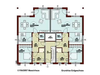 Massivhaus FORMAT 3-304 von FAVORIT Massivhaus, Satteldach-Klassiker Grundriss 1
