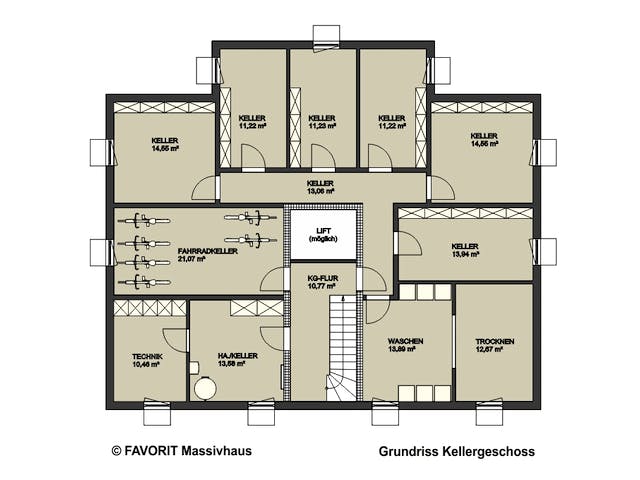 Massivhaus FORMAT 3-304 von Favorit Massivhaus Schlüsselfertig ab 829230€, Satteldach-Klassiker Grundriss 3